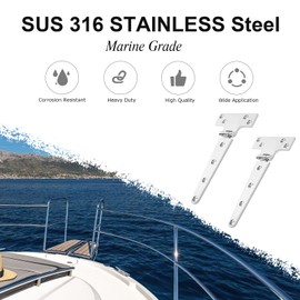 CHANGE MOORE Marine Grade Boat Hatch Hinge, 316 Stainless Steel T Hinges 8'' x 4" Heavy Duty (200mm X 100mm) 4 Pack Casting Cabinet Hardware Door Hinge with Screws