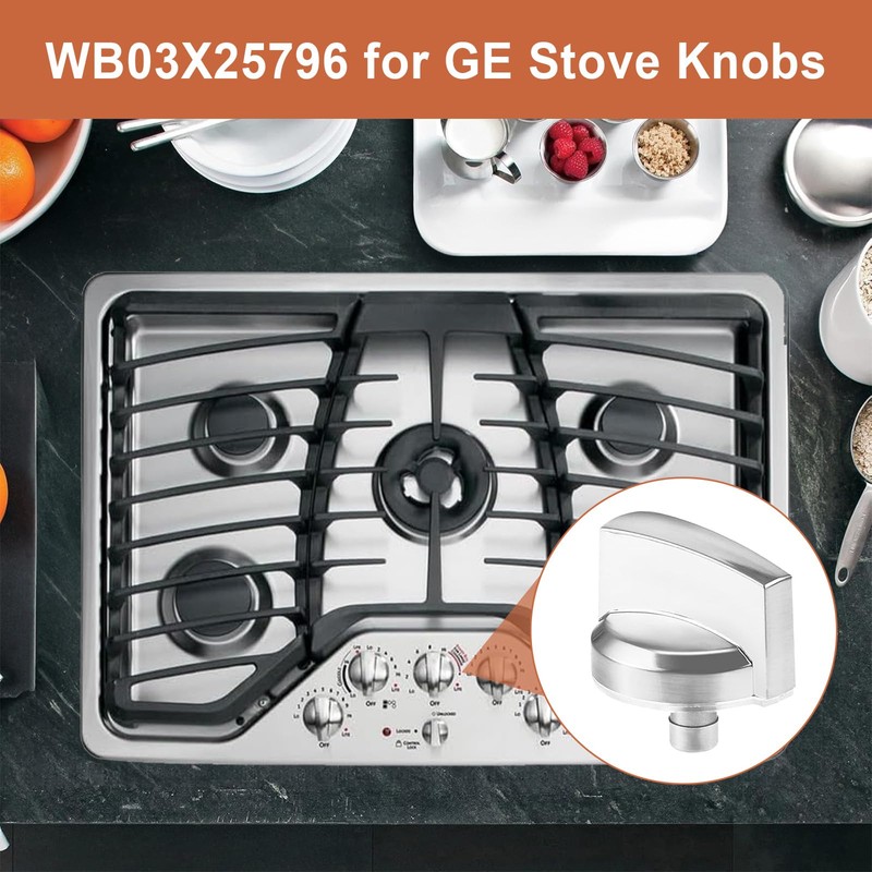 5 Pack WB03X25796 WB03T10326 Gas Cooktop Knob, Range Burner Stove