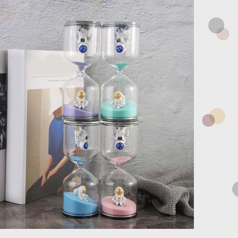 Decorative Sand Timer Clock Space Man Educational Hourglass for Office
