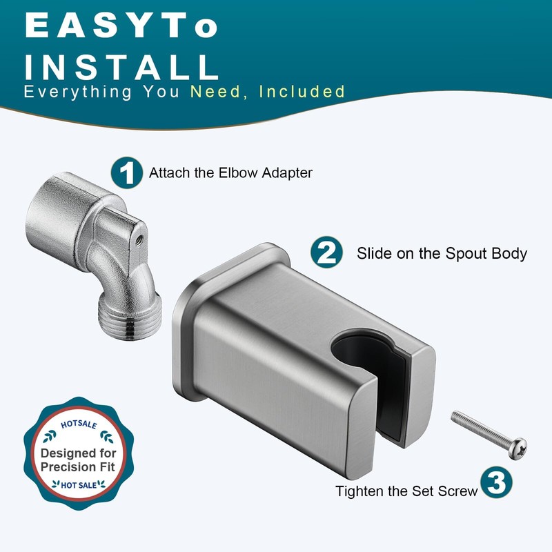 BRIGHT SHOWERS Wall Supply Elbow with Shower Head Bracket for