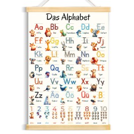 Yezirzax ABC Poster for Children, 31 x 44 cm Letters Learning Poster, Alphabet Numbers Poster for Children, Letters Basic Letters Gift for Children's Room, Nursery, Preschool, Primary School
