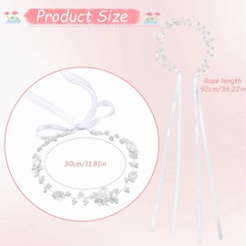 Pluzmecalm 1Pc White Fashion Bridal Pearl Flower Hair Accessory, Pearl Headpiece Headband for Girls and Women, Wedding, Birthday, Party, and First Communion