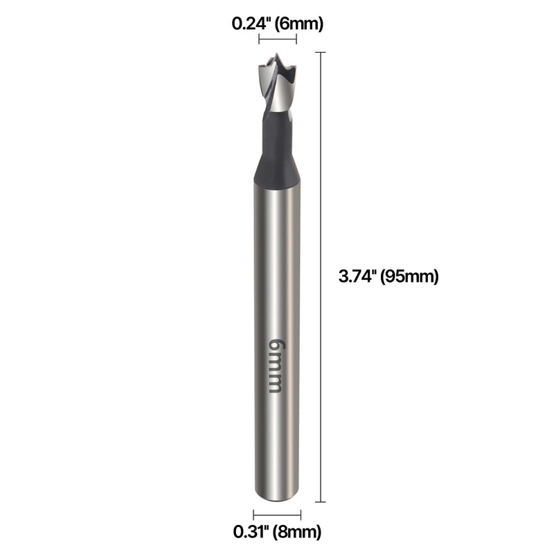 Vearter Forstner Carbon Steel Drill Bit 6 mm Woodworking Self-Centering