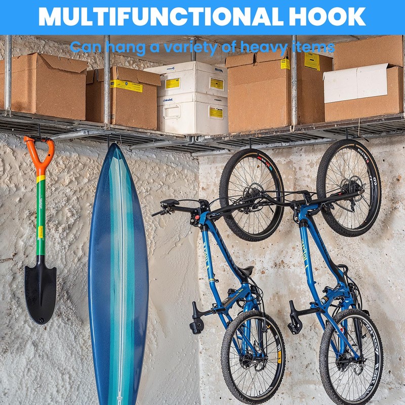 6 Pack Heavy Duty Bike Hooks for Garage Ceiling, Garage