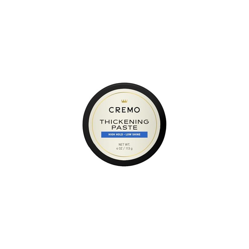 Cremo Barber Grade Hair Styling Thickening Paste, High Hold, Low