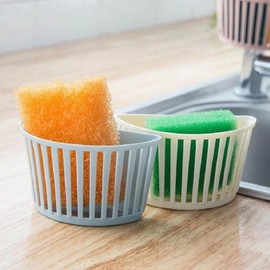 Kitchen Sink Drain Scrubber Holder Basket with Sponge Shelf GD12303 100ea