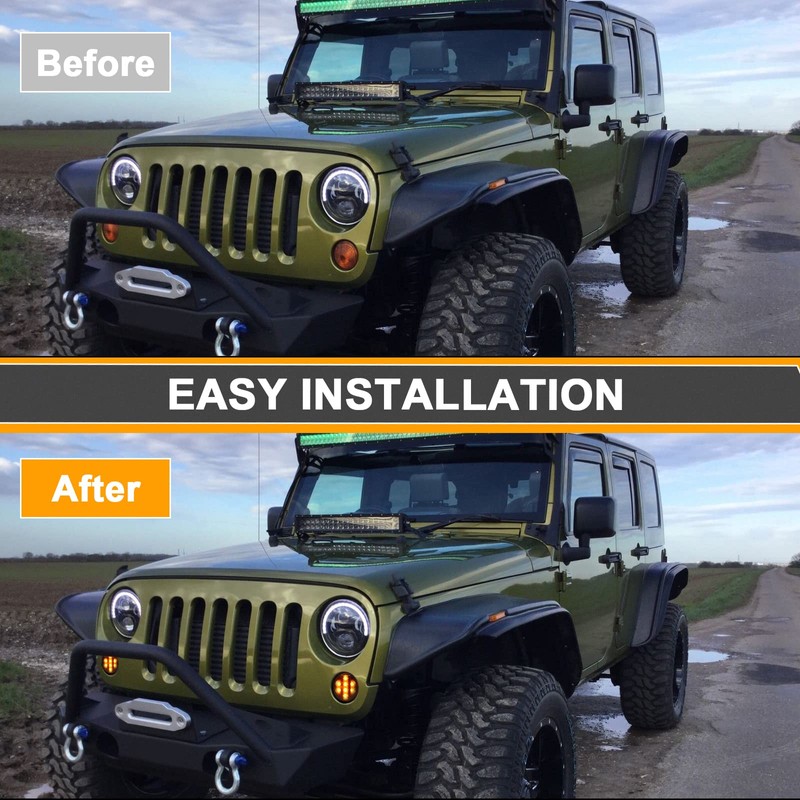 Aexploer for JK Front Turn Signal LED Lights Running Lamps