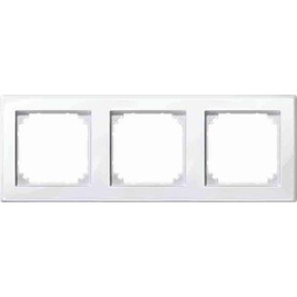 Schneider Electric Merten 478319 M-SMART Frame for Sockets and Switches 3-Way Polar White Glossy