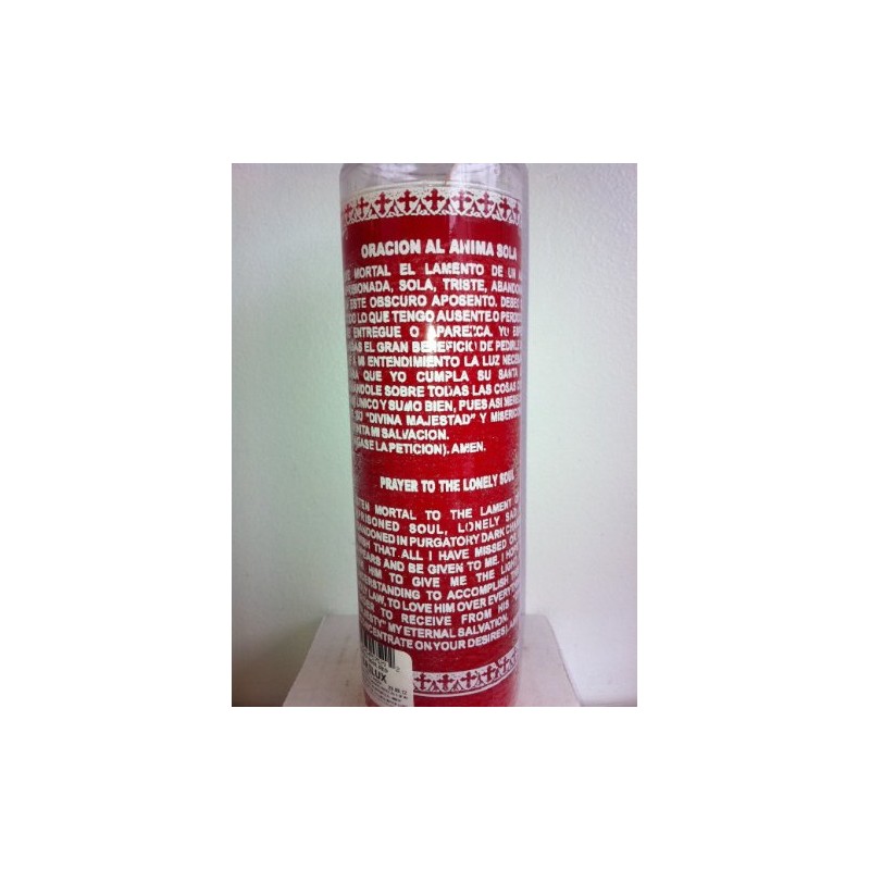 Lonely Sole (Anima Sola) 7 Day Unscented Red Candle in