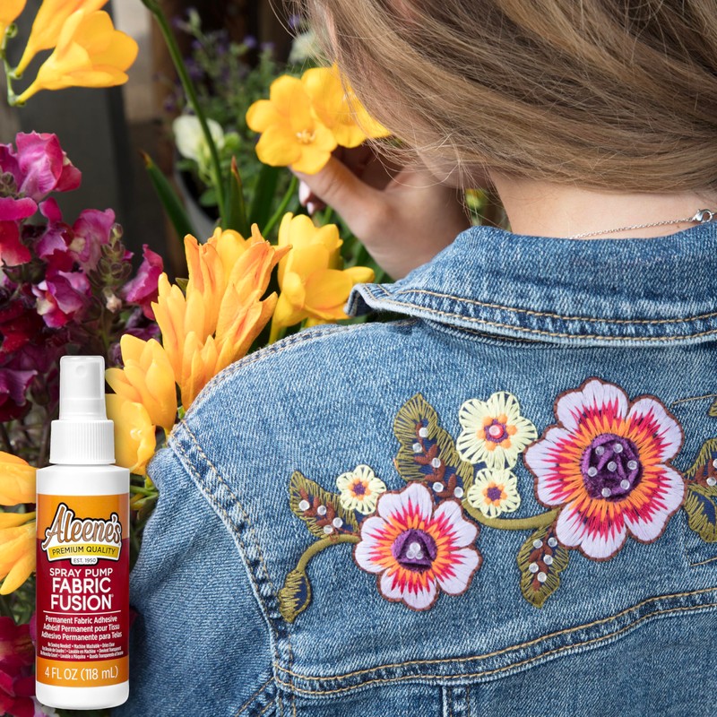 Aleene's Fabric Fusion Spray Pump, Fast Drying Adheive, Permanent Fabric