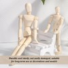 COACOM 2 Pieces Wooden Man, Creative Mannequin, Flexible Joints, Reusable,