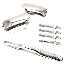 Sizver Super Chrome Combo Lower Trunk Tailgate+Mirror+Handle Covers For 2009-2015 Honda Pilot