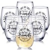 Irenare 6 Pcs Friends Wine Glasses, 15 oz Wine Glasses