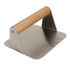 Burger Smasher 304 Stainless Steel Square Handheld Burger Press Wooden