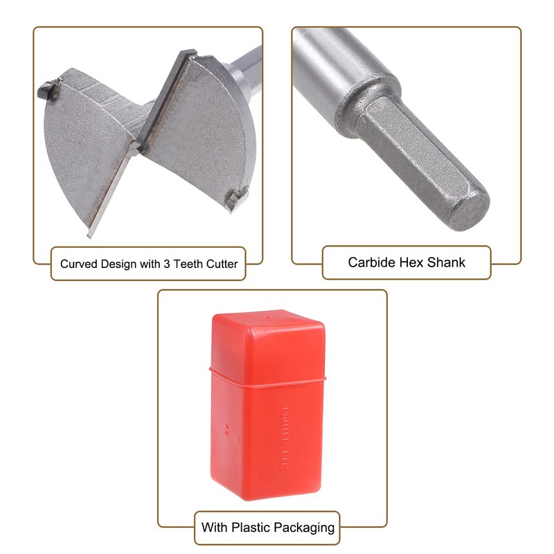 sourcing map Forstner Drill Bits 50mm, Tungsten Carbide Wood Hole