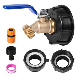 BOXOB IBC Tote Adapter, 3 Sizes IBC Suitcase Hose Fittings 2.44 "Fine, 2" Fine and 2 "Coarse Thread with 3/4" Male NPT Inlet x 3/4" Male GHT Brass Hose Connector Tap for Waterbutt Tanks Gardens Uses