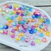 LIMAOLLY 400 PCS Acrylic Heart Shape Beads AB Colors Heart