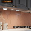 LUMILAND Wired LED Puck Lights (2.7Wx3) Plug-in Lighting Warm White
