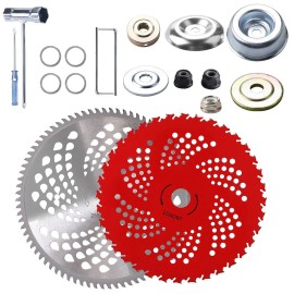 Universal Adapter Kit 10\" X 80T 9\" X 36T Carbide Tip Brush Cutter Blades Alloy Steel Compatible Brush Cutters Premium CuttingType: Cutter Blades