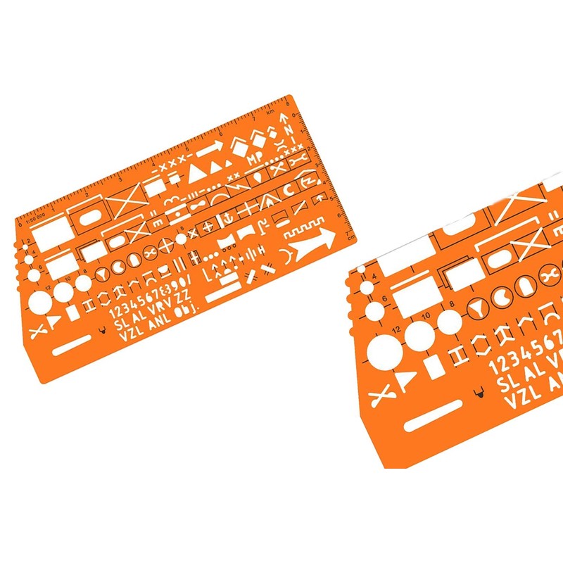 Standard Graph Template Stencil with Military Marking Symbols for NATO