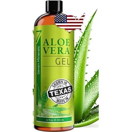 Seven Minerals - Gel de Aloe Vera - 99% Orgánico - 12 oz - Sin Xantano para una Absorción Rápida y Sin Residuos Pegajosos