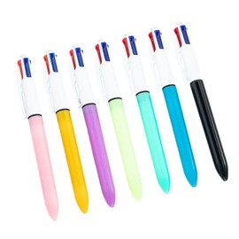 7 Pack 4 Colour Pens Multi Coloured Pen All in One, 4 in 1 Multi Pen Set Retractable Ballpoint, Medium 1.0mm Ink for School Office Kids Gifts
