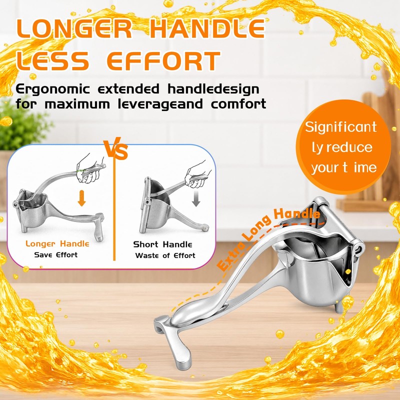 Heavy Duty Lemon Squeezer, Large Manual Citrus Press for Lemons