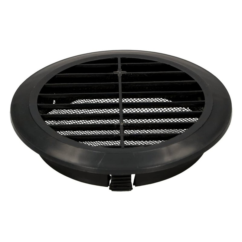 100 mm / 4 in Black Round Air Vent Grille
