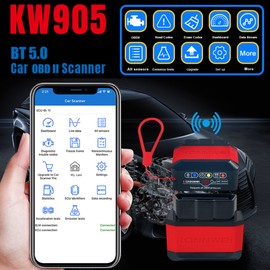 KONNWEI KW905 BT 5.0 Wireless OBDII Car Auto Diagnostic Scan Tools Car Detector Tester Scanner for IOS Android System, Orange