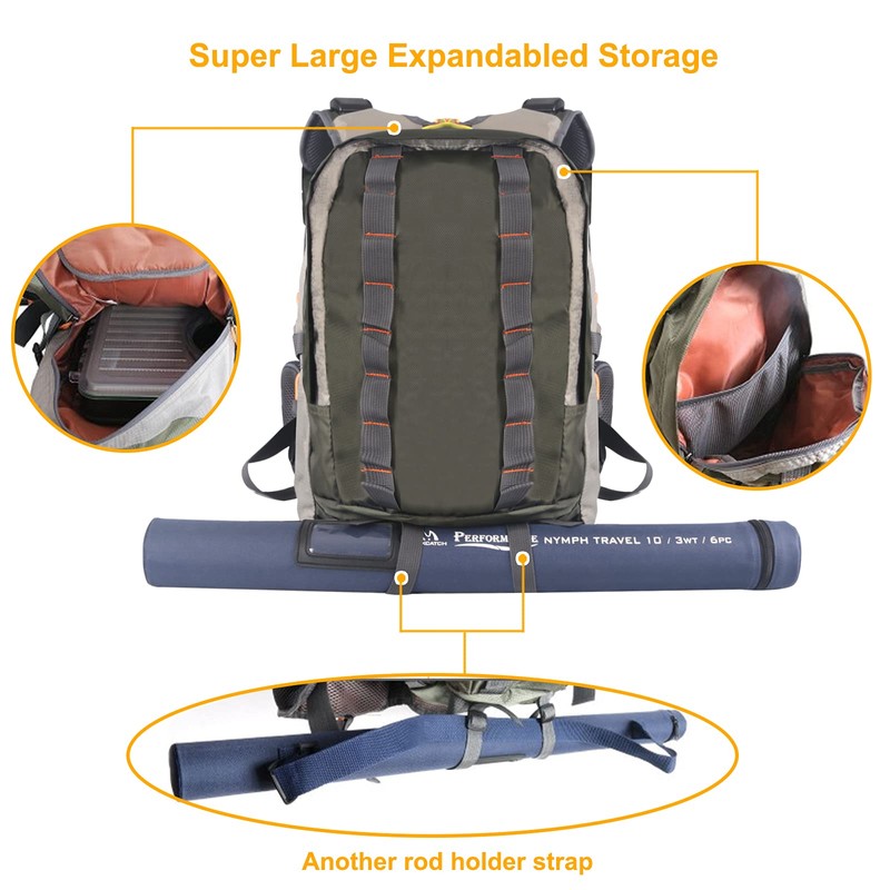 M MAXIMUMCATCH Maxcatch Fly Fishing Backpack Adjustable Size V-SBS