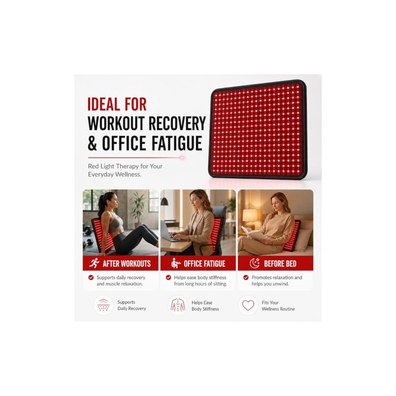 Almohadilla Grande Terapia Luz Roja Cuerpo 275 Led Infrarroja 660