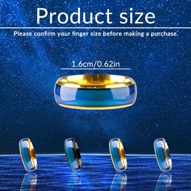 Tabanzhe Mood Rings 4PCS Stainless Steel Warm Color Changing Ring for Women Temperature Sensitive Color Changing Rings Fashion Colorful Accessories for Boyfriend Girlfriend Couple