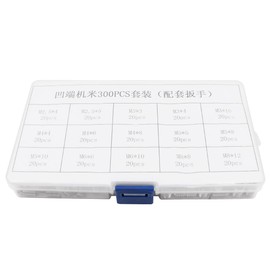 300pcs NUZAMAS M2.5 M3 M4 M5 M6 M8 Hex Grab Screw Set Stainless Steel Hex Head Hex Grab Head Machine Screw with Key for Homework