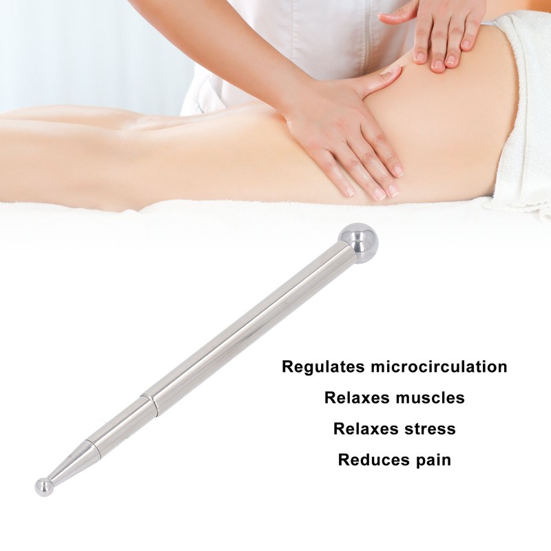 Manual Acupuncture Pen Double Sided Stainless Steel Relieve Fatigue Deep