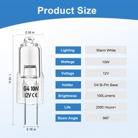 SDRZJX 2 PCS Halogen Oven Light Bulbs G4 10W 12V Compatible with Dacor Wall and Electric Oven Stove Range Replace#: 86573 8-6573 DE81-05142A 86364
