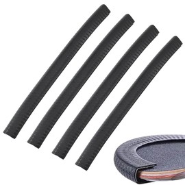 Runseaway 4Pcs Skateboard Deck Guards Protector, Longboard Edge Protection, Black Rubber Bumpers, Shock Absorbing Nose & Tail Guard Strip, Non-Collision Bar for Kids, Beginners, Boys, Girls