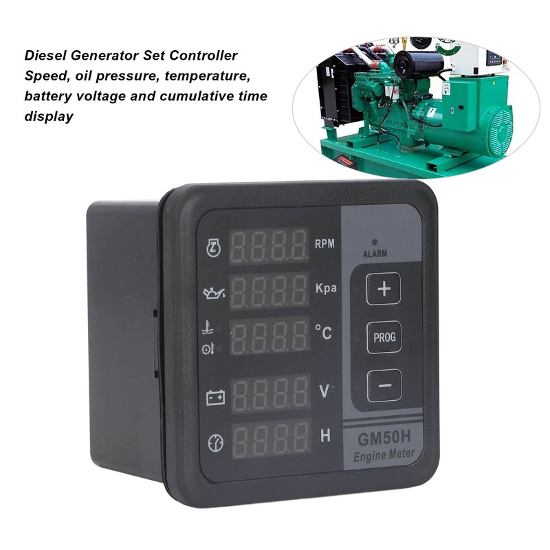 Diesel Generator Set Controller Digital Genset Engine Meter with Mounting