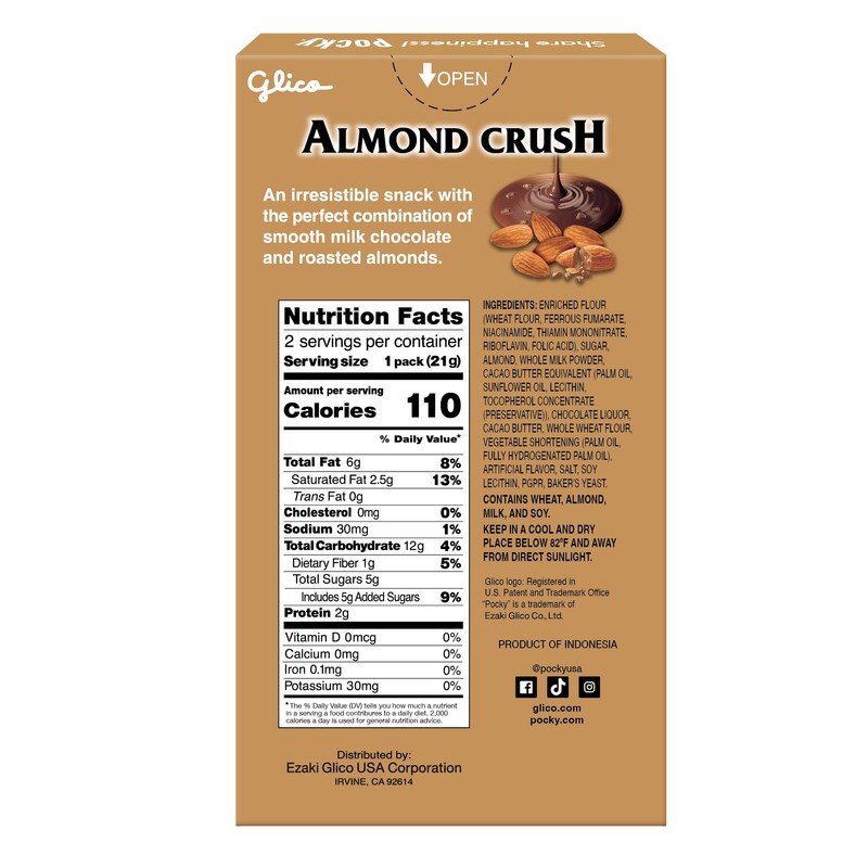 Pocky Almond Crush Biscuit Sticks – Chocolate Cream Covered with