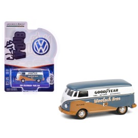 1964 for Volkswagen DCD Panel Van Goodyear Gray White with Tan Graphics Club Vee-Dub Series 20 1/64 Diecast Model Car