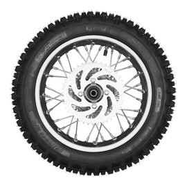12 Inch Rear Wheel Tire, 80/100-12 Dirt Bike Rim with Sprocket and Brake Disc Rotor, 32 Spokes Dirt Bike Rim and Tire for Motorcycles 50cc 70cc 90cc 110cc 125cc 140cc