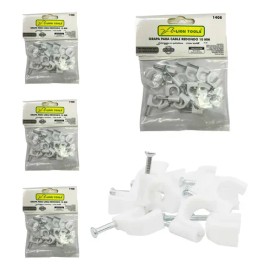 Grapa Para Cable Redondo 10mm Color Blanco 100 Pzs