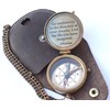 Thoreau's Go Confidently Quote Engraved Compass with Stamped Leather case,