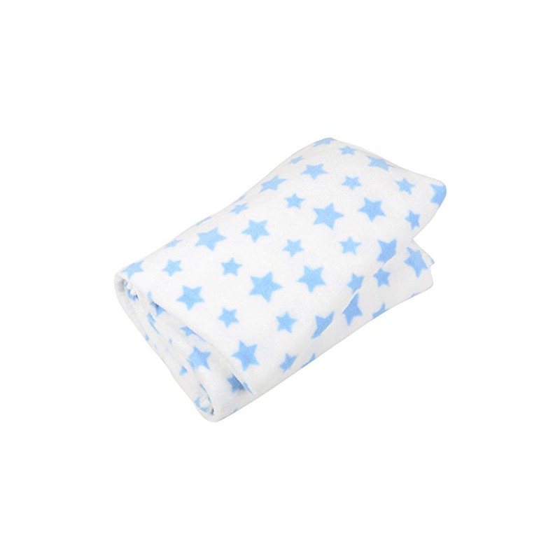 Micro-Pro White With Blue Stars Coral Fleece Blanket Home Sofa