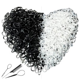 1000pcs Clear Elastic Hair Bands, Elastic Hair Ties, Hair Band, Hair Elastic, Small Hair Bands, Rubber Bands For Hair, Clear and black Hair Elastics, Small Elastic Bands(with tools)