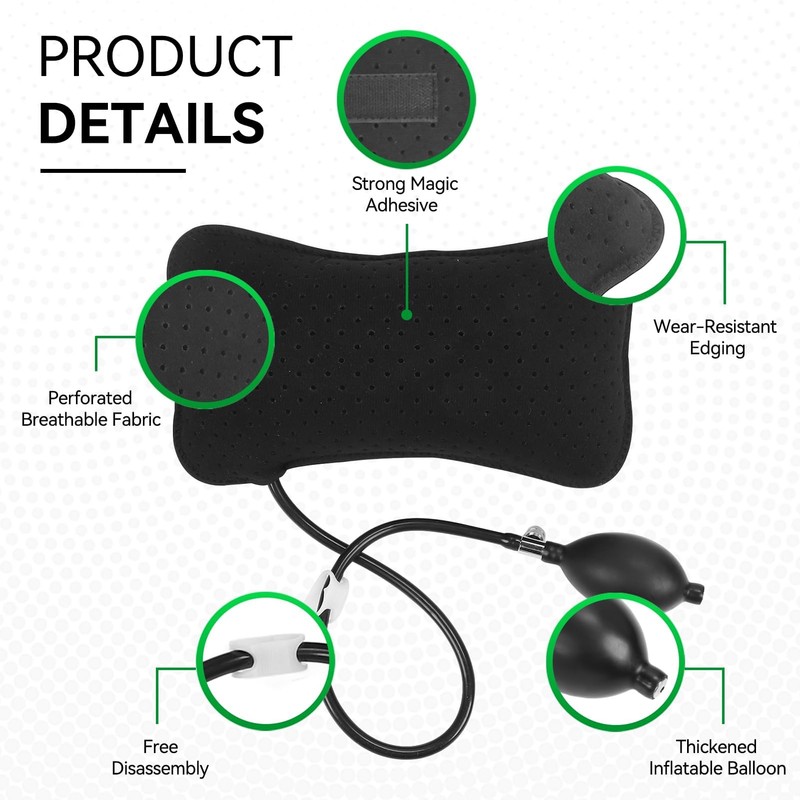 Agatige Inflatable Lumbar Support Pillow, Portable Breathable Lumbar Pillow Low