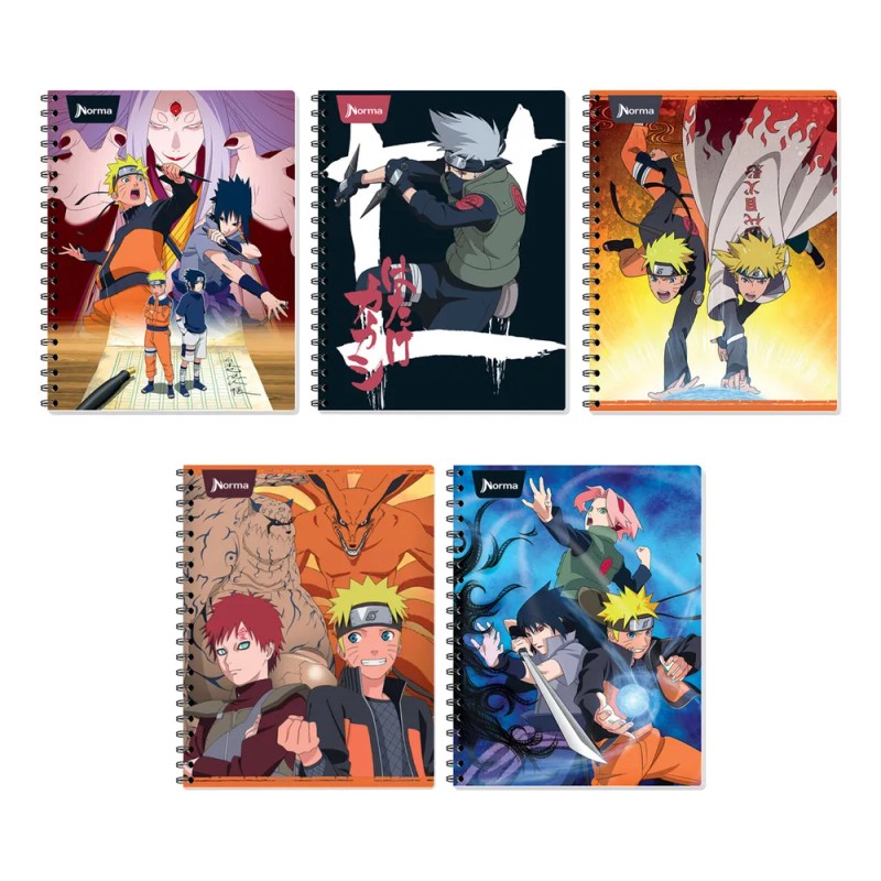 2 Libretas Profesional Norma Naruto 100h Cuadro C5, Variado Multicolor