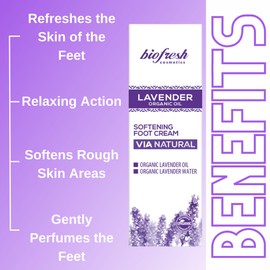 Biofresh cosmetics Via Natural Lavender Foot Cream with Lavender Oil and Creatine, Foot Care, Foot Cream Very Dry Feet, Foot Cream for Very Dry Feet, Skincare 75 ml
