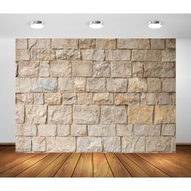 Loccor 8x6ft Fabric Stone Brick Wall Backdrop Outdoor Stone Texture Wall Photography Background Wallpaper Birthday Wedding Party Decor Kids Adults Portrait Video Conference Photo Shoot Studio Props