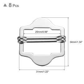 uxcell 8Pcs Metal Adjuster Slide Buckles, 30mm Webbing Strap Roller Pin Clip Buckle Tri Glide for Vest, Suit, Bag Replacement Part (Silver)