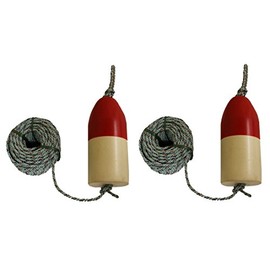 2 Pack of KUFA Sports 5/16" x 100' Lead Rope & 5"X11" Red/White Float Combo for Crab Trap (FWL-100) X2